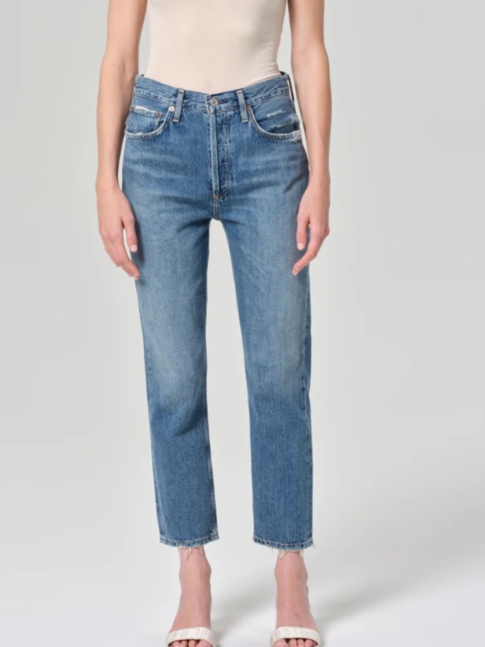 NWT AGOLDE RILEY HIGH RISE STRAIGHT CROP IN FREQUENCY Size 32